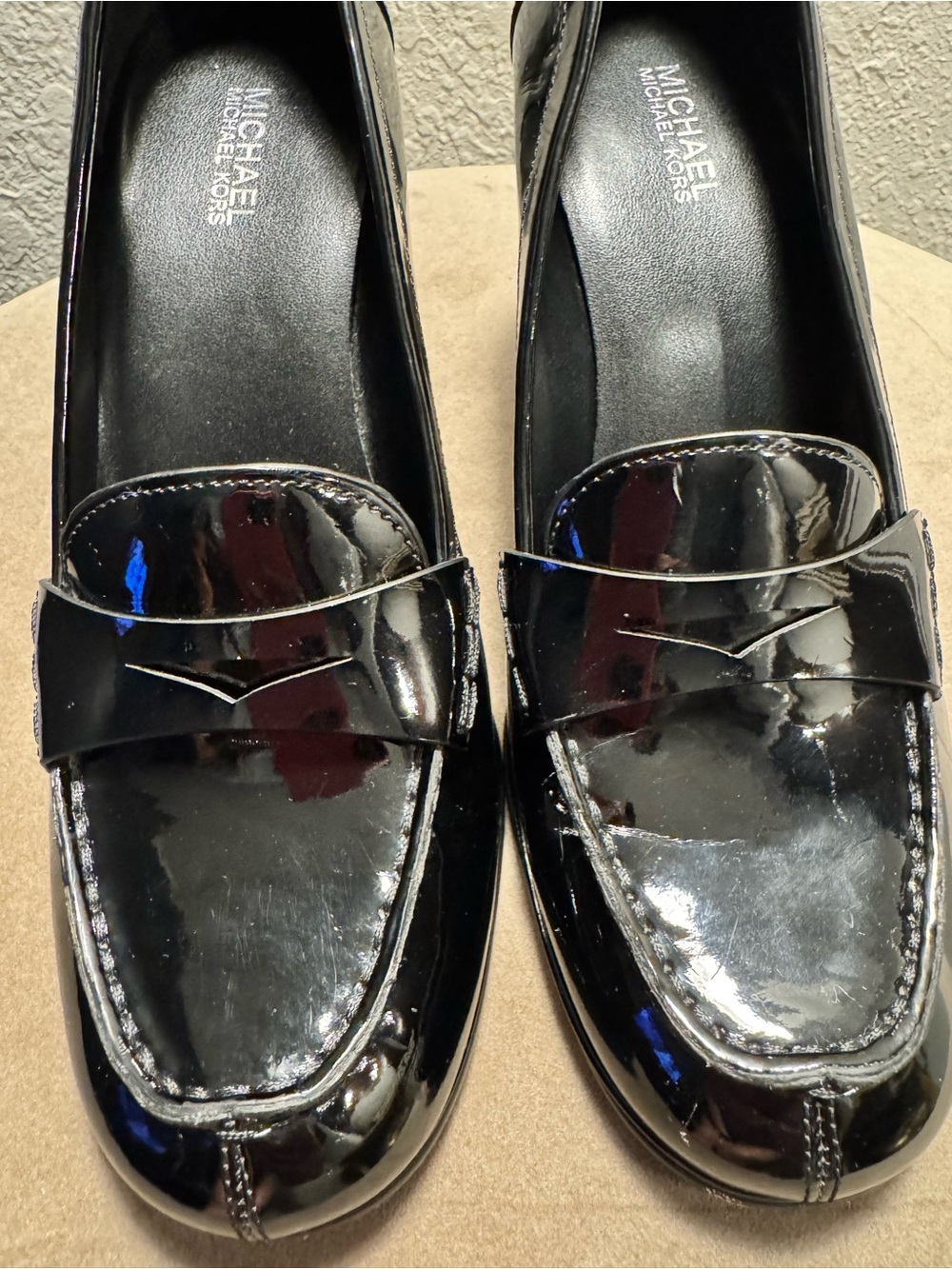 MICHAEL Michael Kors Women's Black Patent Loafers - Picture 2 of 13